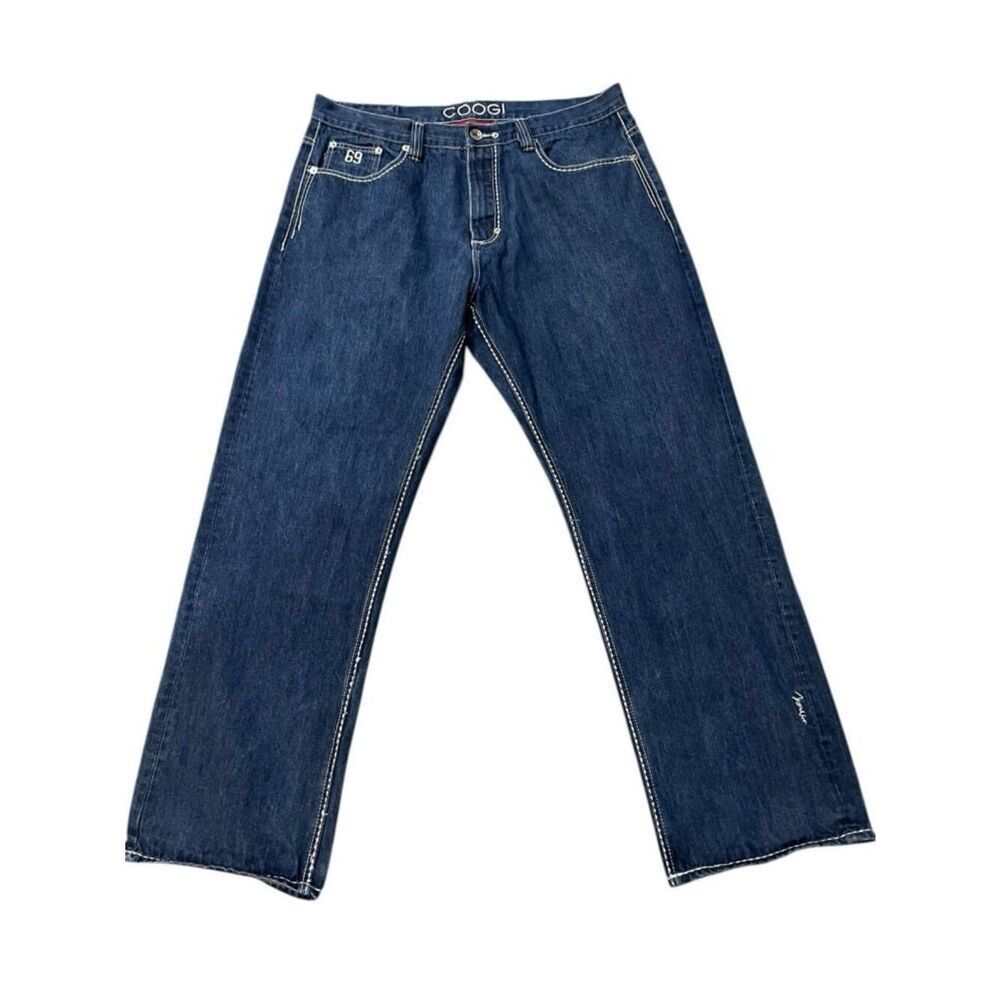 Coogi Mens Size 40 x 35 Dark Blue Jeans Denim Pants